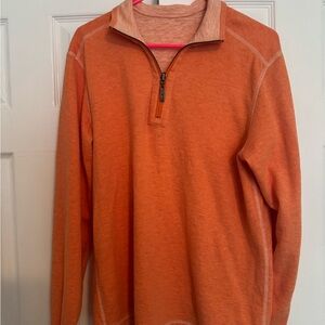 Tommy Bahama Reversible Orange Quarter-Zip Pullover